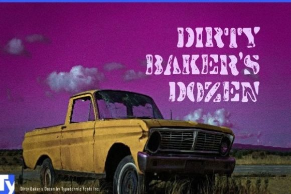 Dirty Baker’s Dozen Font Review: Gritty Stencil Typography